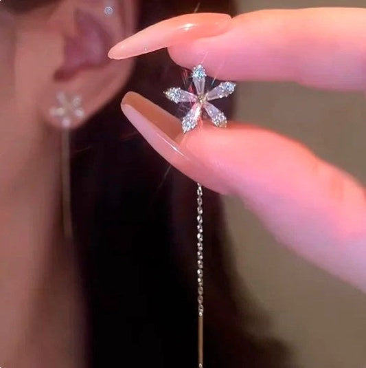 💥Black Friday Sales - 50% OFF💥Shiny Diamond Flower Earring Tassel