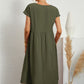 Solid Color Sleeveless Loose Cotton and Linen Pocket Dress