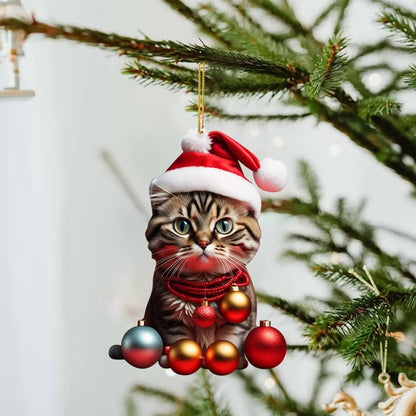 🎄10 pieces😻Cat Christmas tree ornament✨Hanging cat ornaments