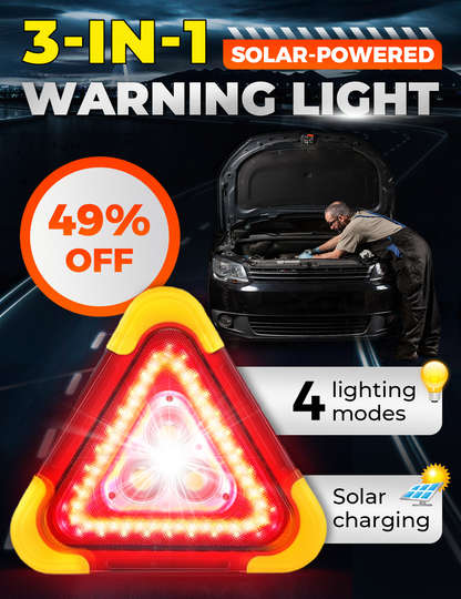 🔥 Hot Sale 50% OFF 🔥3-IN-1 Solar Emergency Triangle Warning Light at the Roadside