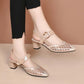 🎁Hot Sale 40% OFF⏳Glittering Rhinestone Block Heel Sandals