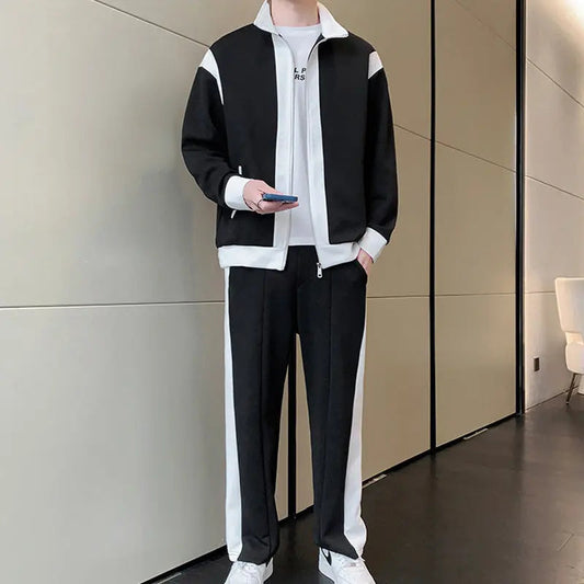 ✨New Arrival✨Men's Outfit Casual 2 Piece Contrast Sports Jogging Tracksuits Set