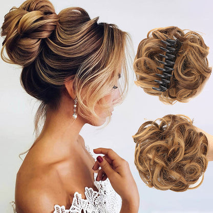 Natürliche Perücke mit Haarspangen