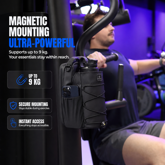 ❄️Summerfresh 50% OFF!🧲Magnetic Gym Organiser Bag – 9kg Tested Hold, Bottle & Phone Storage with Crossbody Strap