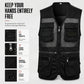 Men's V-Neck Multi-Pocket Mesh Vest