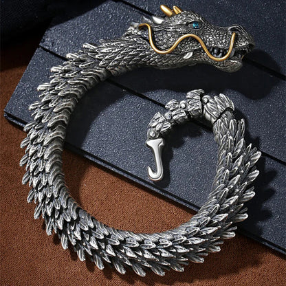Dragon Head Premium Sterling Silver Bracelet - Bring you fortune and good luck!