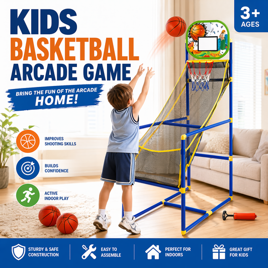 ⏰50% OFF NOW!⛹️Fast Shipping 🚚💨Kids' Indoor Basketball Arcade Game with 4 Balls🏀