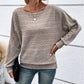 🌹Autumn Sale-49% Off🌹Solid Round-Neck Striped Top with Long Sleeves