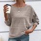 🌹Autumn Sale-49% Off🌹Solid Round-Neck Striped Top with Long Sleeves