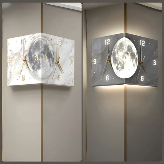 🔥The last day 40% OFF🔥Automatic Induction 3D Double-Sided Corner Wall Clock