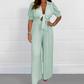 Women’s Solid Cut Out V-Neck Pleated Jumpsuit💛💛