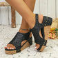 🔥Save 50% off🔥Women's Leather Platform Wedge Orthopedic Sandals