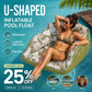 🏖️ LIMITED-TIME 50% OFF! ✨ U-Shaped Inflatable Pool Float – Ergonomic, Cooling Mesh Seat, Portable 🌴