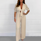 Women’s Solid Cut Out V-Neck Pleated Jumpsuit💛💛