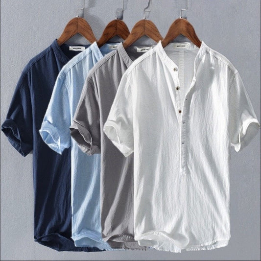 🔥Men's New Linen Casual Short-Sleeve Shirt