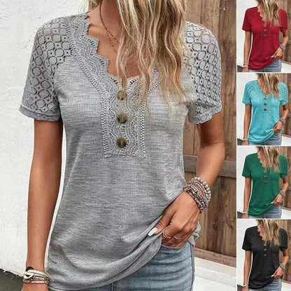 🔥Promotion - 49% discount🎉Lace short sleeve t-shirt