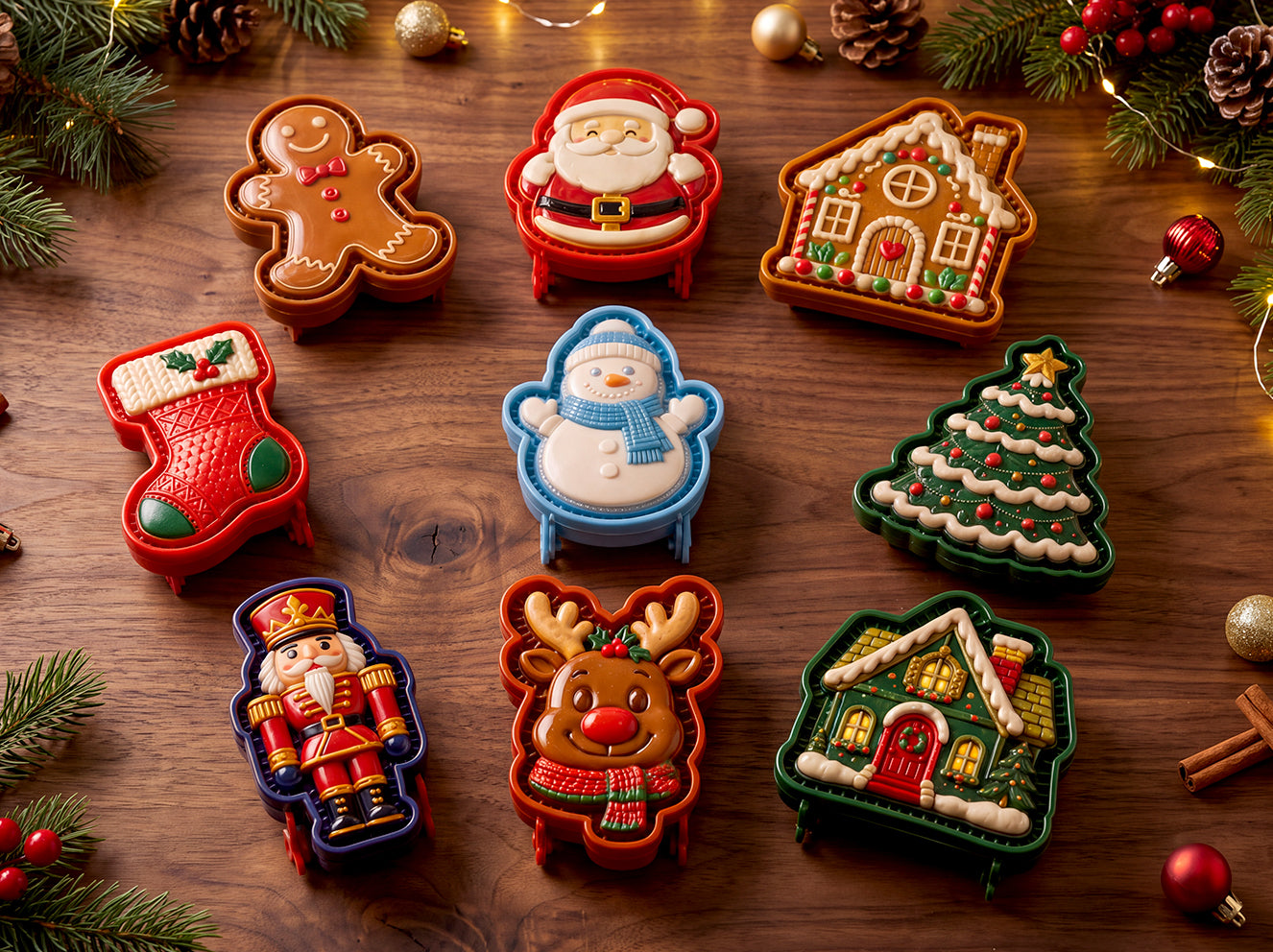 Christmas mini pie mold — all Santa, snowman, gingerbread and reindeer designs