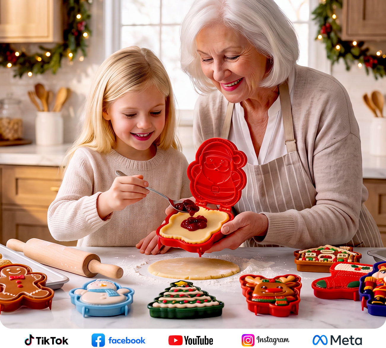 8-Design Christmas Mini Pie Mold Collection