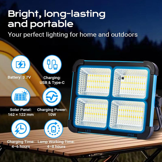 🔥🎁Hot Sale 50% OFF💡Portable Solar Work Light with 4 Lighting Modes
