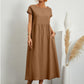 Solid Color Sleeveless Loose Cotton and Linen Pocket Dress