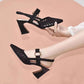 🎁Hot Sale 40% OFF⏳Glittering Rhinestone Block Heel Sandals