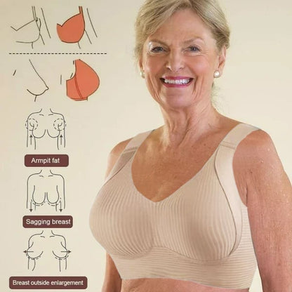 🎁Buy 1 Get 3 Packs💕Women's Ribbed Push Up Adjustable Wireless Bra
