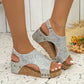 🔥Save 50% off🔥Women's Leather Platform Wedge Orthopedic Sandals