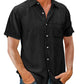 8-Pack Men's vintage cotton linen pocket short-sleeved shirt