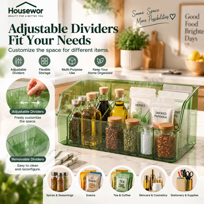 Space-Saving Kitchen Spice Organizer with Dividers