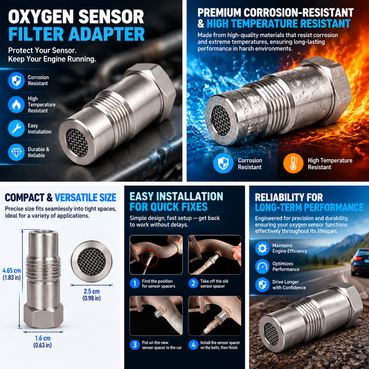 🚗 50% OFF | Oxygen Sensor Filter Adapter – Compact, Durable & Easy to Install