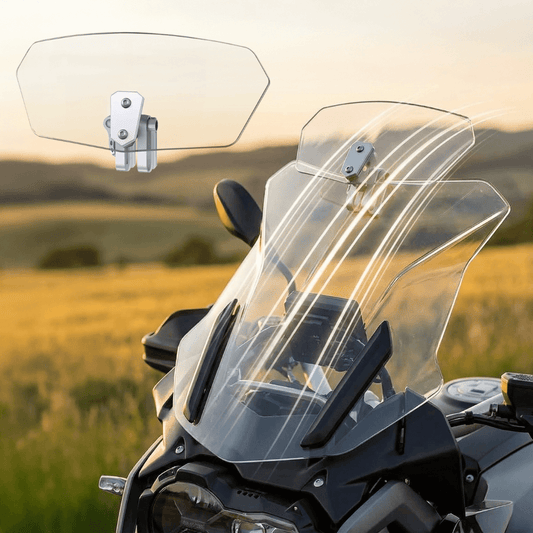 ❄️Summer Sale: 50% Off!🏍️Adjustable Motorcycle Wind Deflector – Universal Windscreen Spoiler to Reduce Helmet Vibration, Wind Noise, and Turbulence