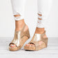 🔥Save 50% off🔥Women's Leather Platform Wedge Orthopedic Sandals