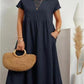 Solid Color Sleeveless Loose Cotton and Linen Pocket Dress