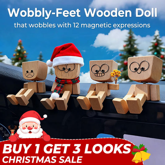 🔥2026 New Arrivals: 60% Off for a Limited Time!🔥Charming Little Swaying Wooden Figure & 12PCS Magnetic Expressions