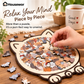🎁🧩135-Piece Morandi-Colored Cat Shaped Wooden Jigsaw Puzzle