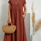 Solid Color Sleeveless Loose Cotton and Linen Pocket Dress