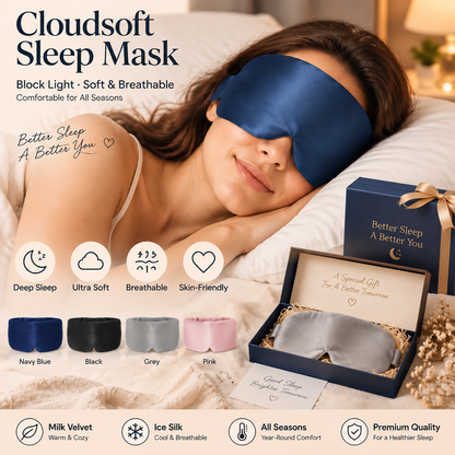 🎅Christmas Sale 50% OFF !!🎁Silent Magic Eye Mask - Cloudsoft Milk Velvet & Ice Silk - Blocks Light, Soft & Breathable, Comfortable for All Seasons, Skin-Friendly, No Sound