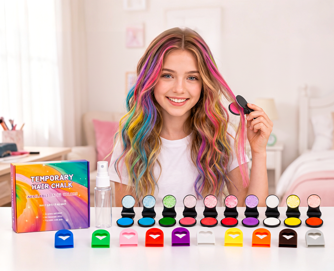 Slendrax 12-Color Hair Chalk Kit