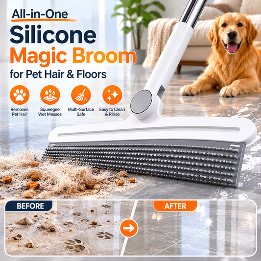 All-in-One Silicone Magic Broom for Pet Hair & Floors