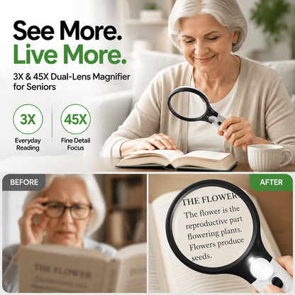 🎁HOT SALE 50% OFF🔥3X & 45X Dual-Lens Magnifier
