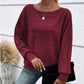 🌹Autumn Sale-49% Off🌹Solid Round-Neck Striped Top with Long Sleeves