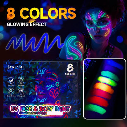 🎅Christmas Special Deals !!⚡50K+ SOLD!🎁UV Glow Face and Body Paint Markers Set