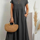 Solid Color Sleeveless Loose Cotton and Linen Pocket Dress