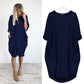 🔥Autumn Sale 49% OFF - Long Sleeve Casual Loose Pocket Dress🎁Buy 3 Pay 2