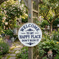 🏡Final Hours Flash Sale $9.74!!⏰Vintage Round Metal Sign – “Welcome to My Happy Place Don’t Ruin It” Garden Wall Decor