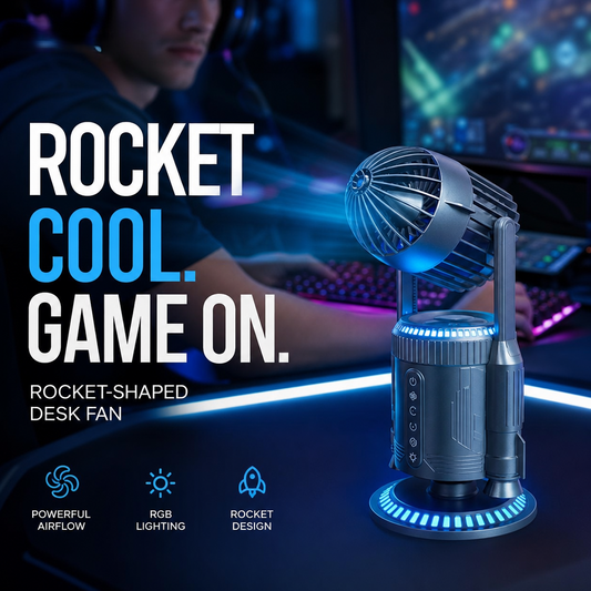 ⏳Limited Time 50% Off💥Rocket-Shaped Desk Fan