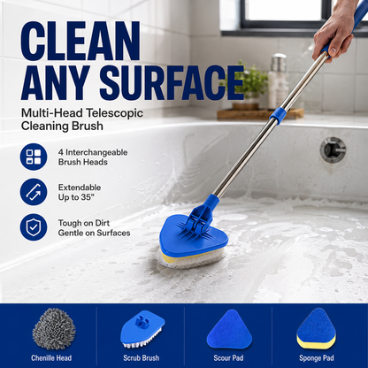 🔥 50% OFF 🧼Multi-Head Telescopic Cleaning Brush