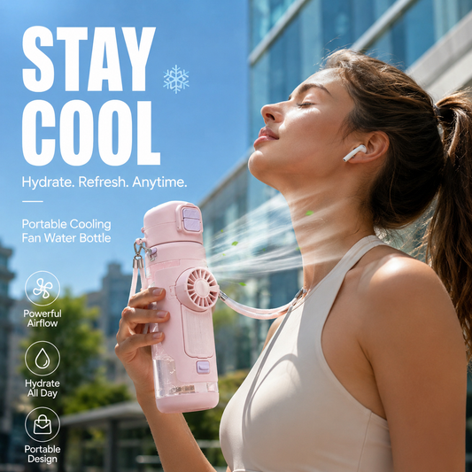 🎁 Hot Sale 49% OFF 🔥Portable Cooling Fan Water Bottle