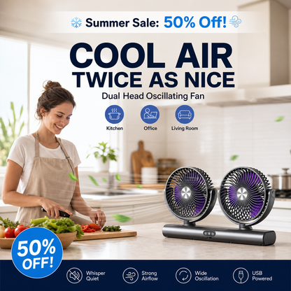 ❄️Summer Sale: 50% Off!💨Dual Head Oscillating Ceiling Fan