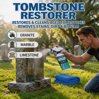 Cleaning and restoration spray for gravestones